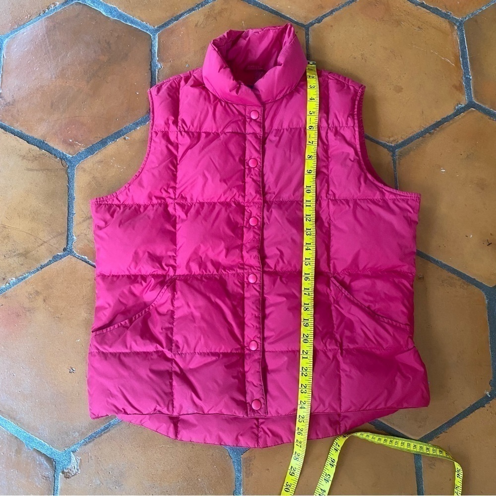 Lands'end Women's Pink Snap Up Goose Down Quilted Puffer Vest Large L 14 - 16 - Picture 4 of 7